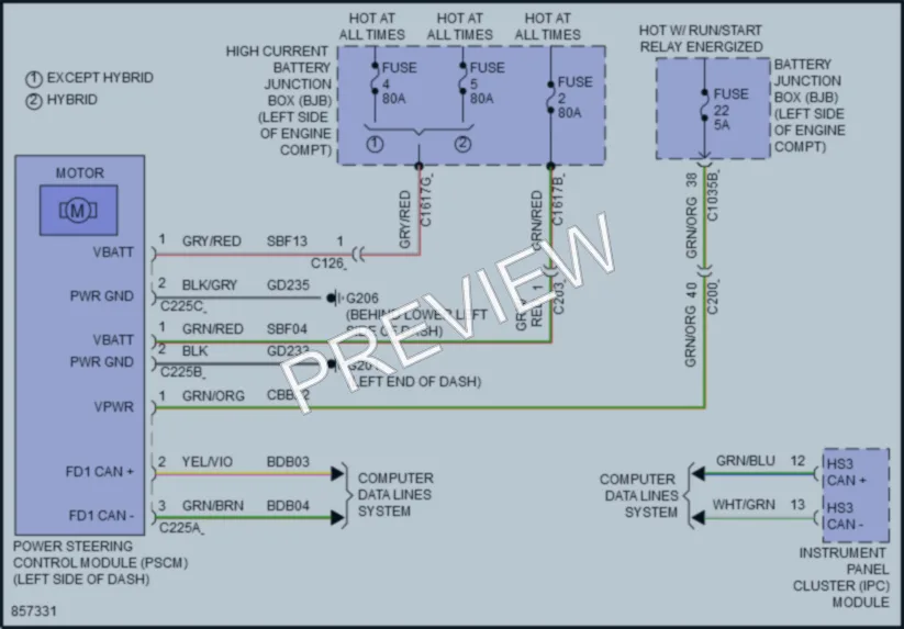 2024 Lincoln Corsair Electronic Power Steering wiring diagram preview
