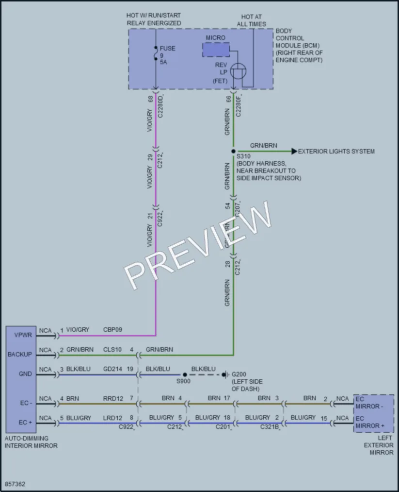 2024 Lincoln Corsair Power Mirrors wiring diagram preview