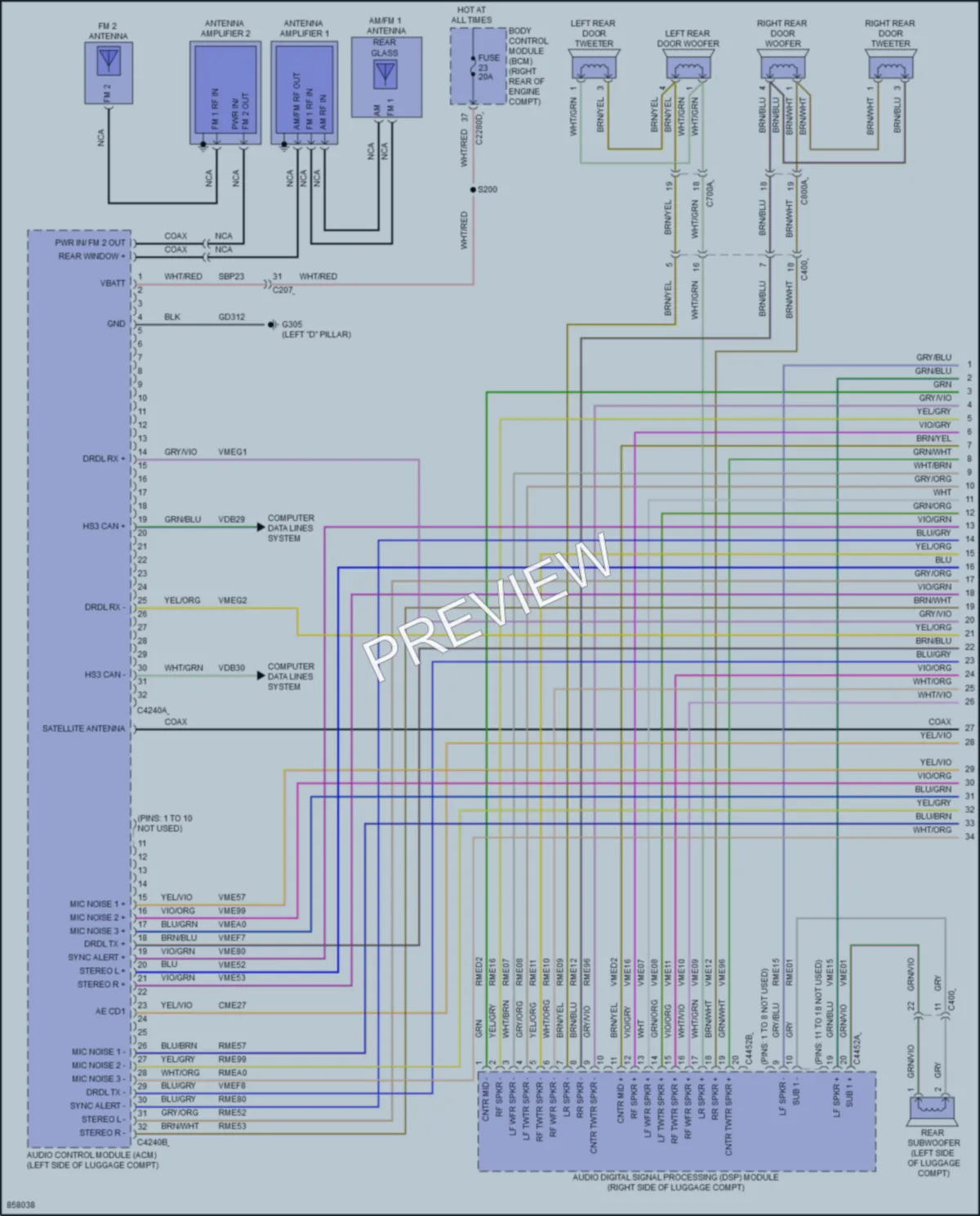 2024 Lincoln Corsair Radio wiring diagram preview