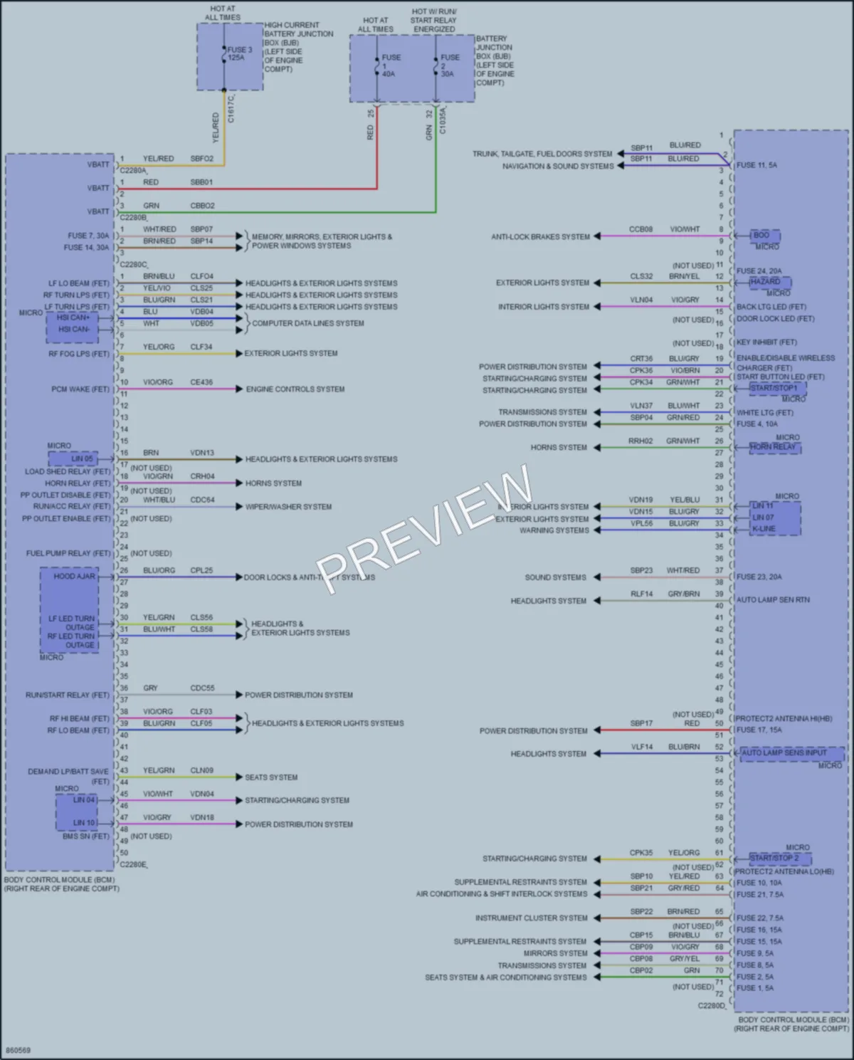 2024 Lincoln CorsairPlugIn Body Control Modules wiring diagram preview