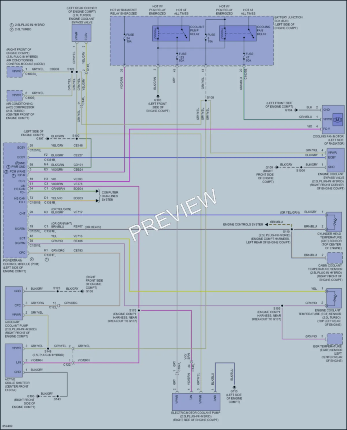 2024 Lincoln CorsairPlugIn Cooling Fan wiring diagram preview