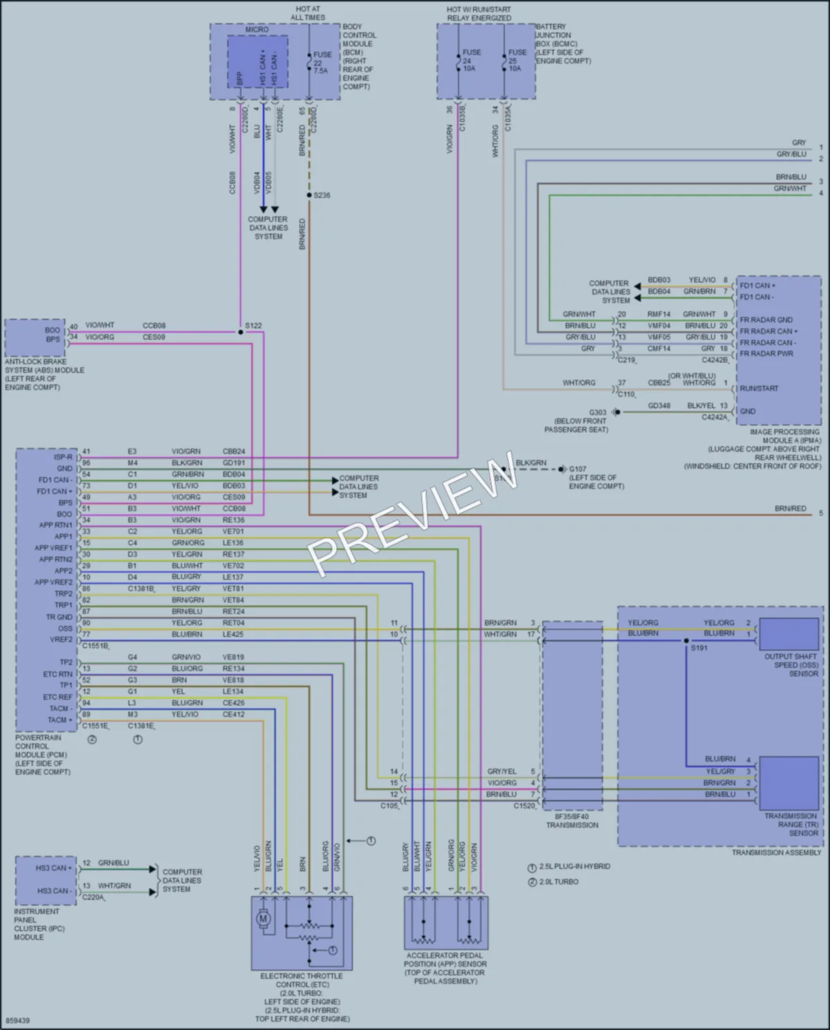 2024 Lincoln CorsairPlugIn Cruise Control wiring diagram preview