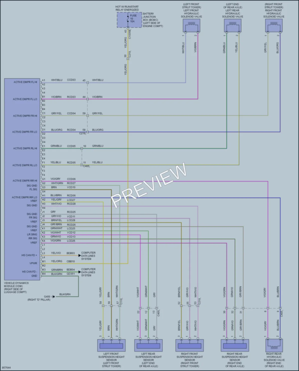 2024 Lincoln CorsairPlugIn Electronic Suspension wiring diagram preview