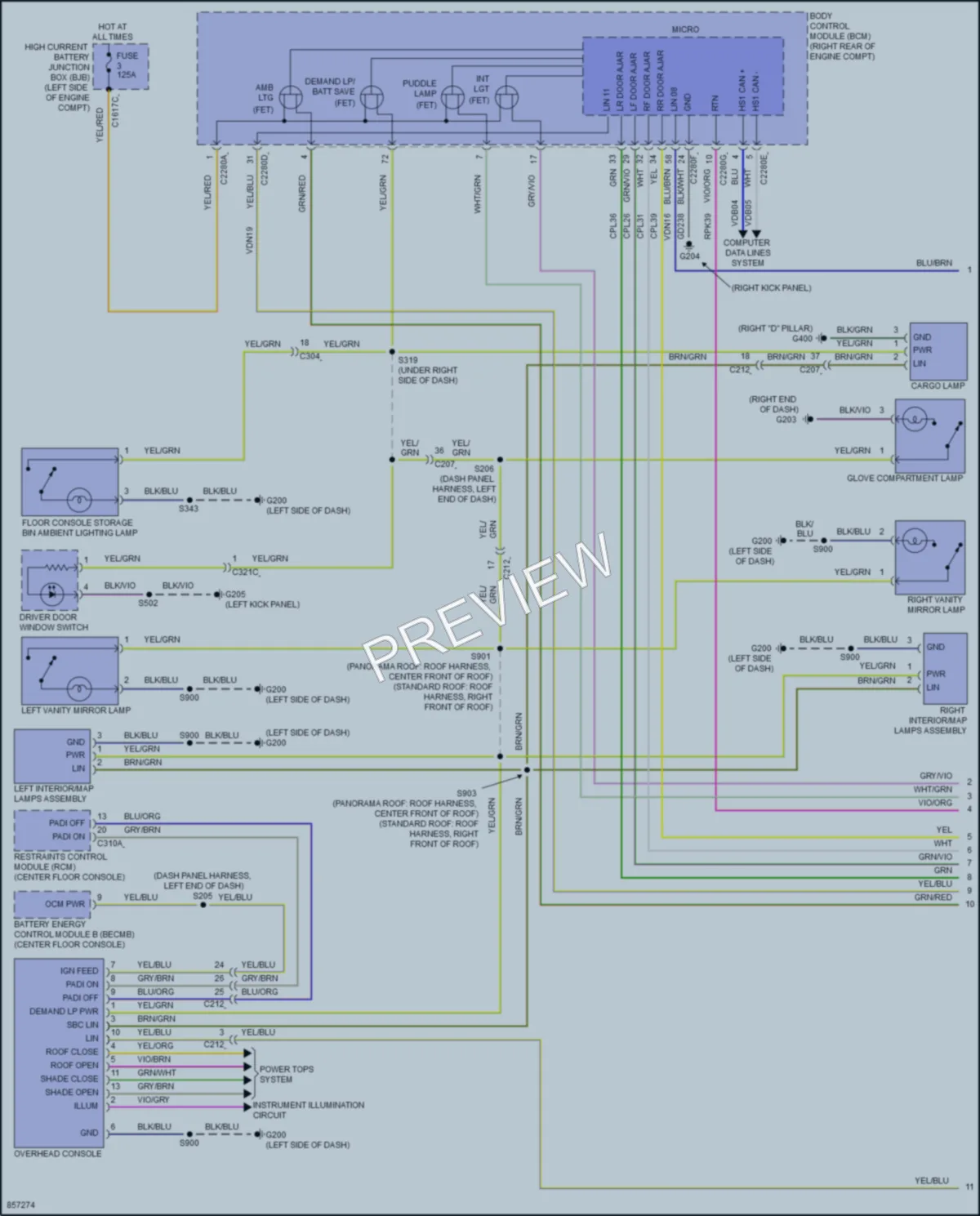 2024 Lincoln CorsairPlugIn Interior Lights wiring diagram preview
