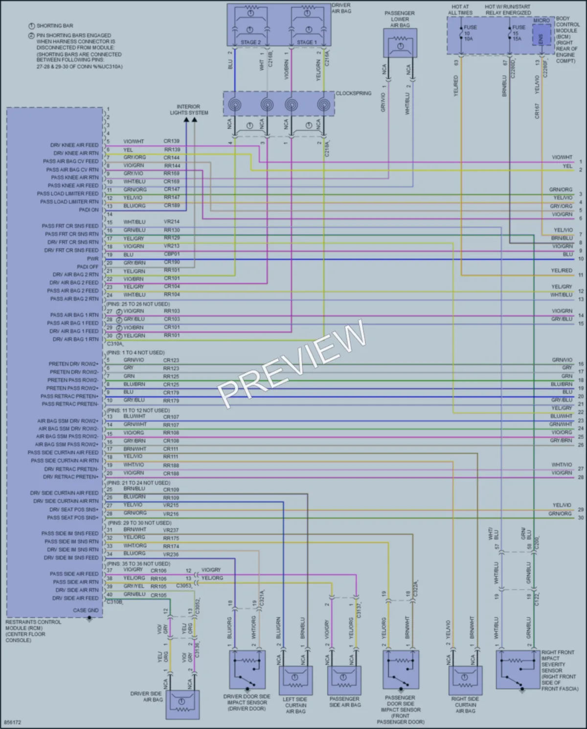 2024 Lincoln CorsairPlugIn Supplemental Restraints wiring diagram preview