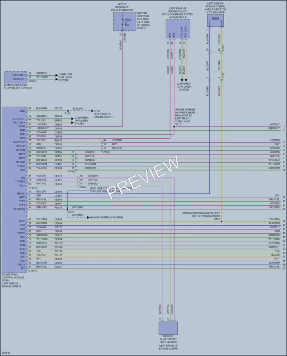 2024 Lincoln CorsairPlugIn Transmission wiring diagram preview