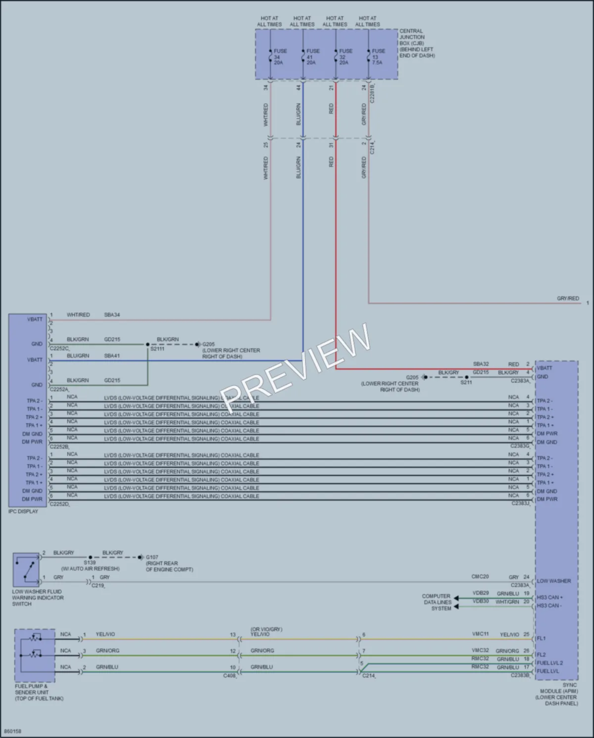 2024 Lincoln Nautilus Instrument Cluster wiring diagram preview