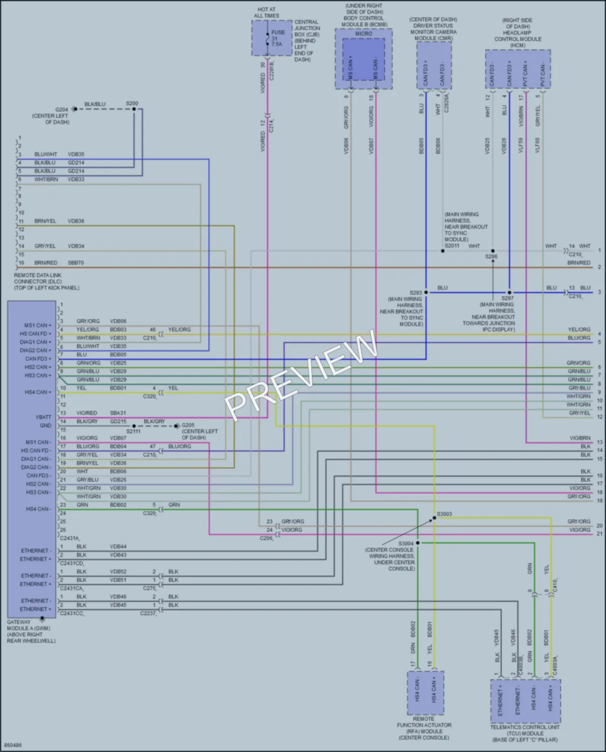 2024 Lincoln NautilusHybrid Computer Data Lines wiring diagram preview