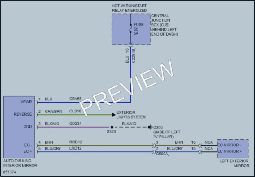 2024 Lincoln NautilusHybrid Power Mirrors wiring diagram preview