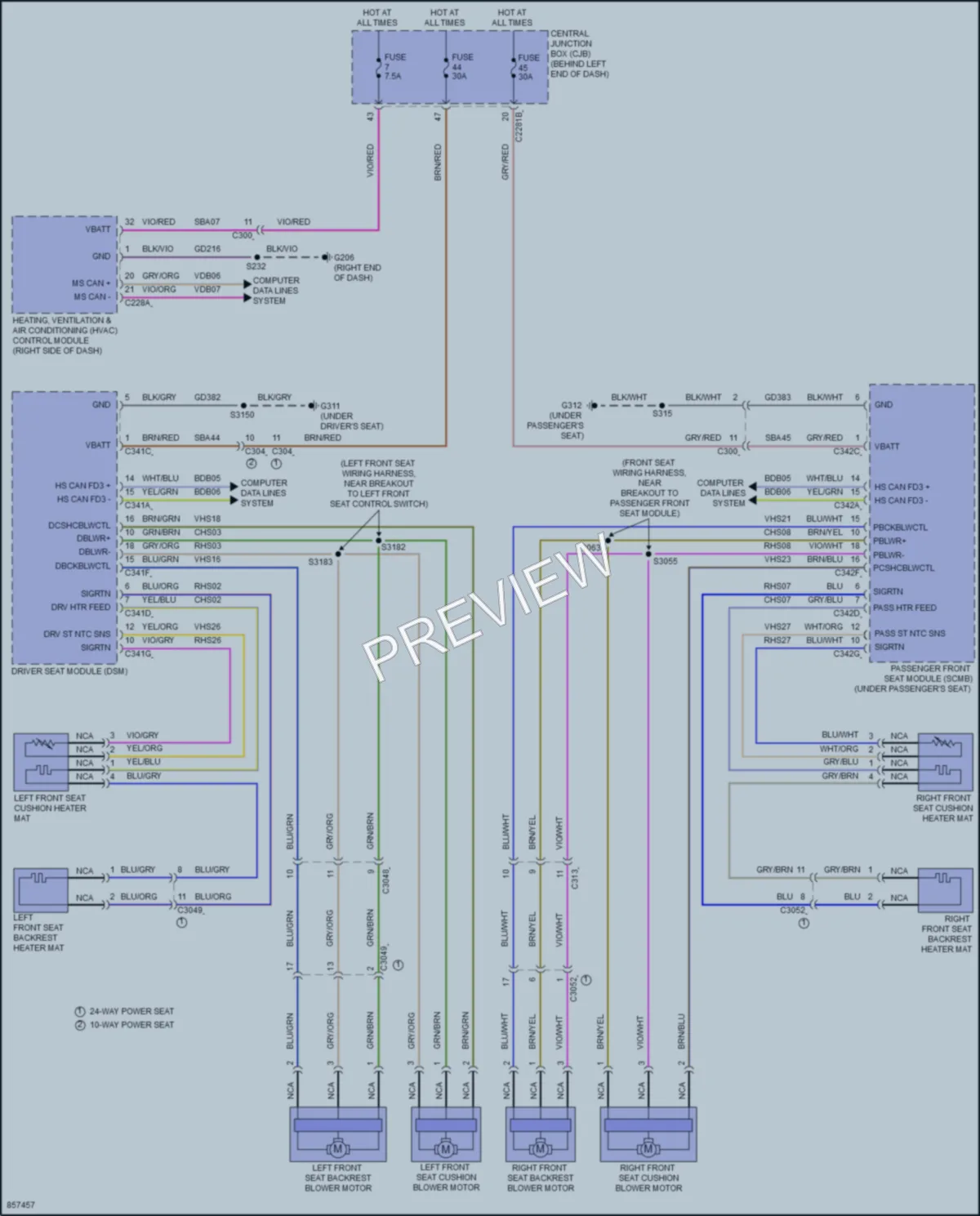 2024 Lincoln NautilusHybrid Power Seats wiring diagram preview