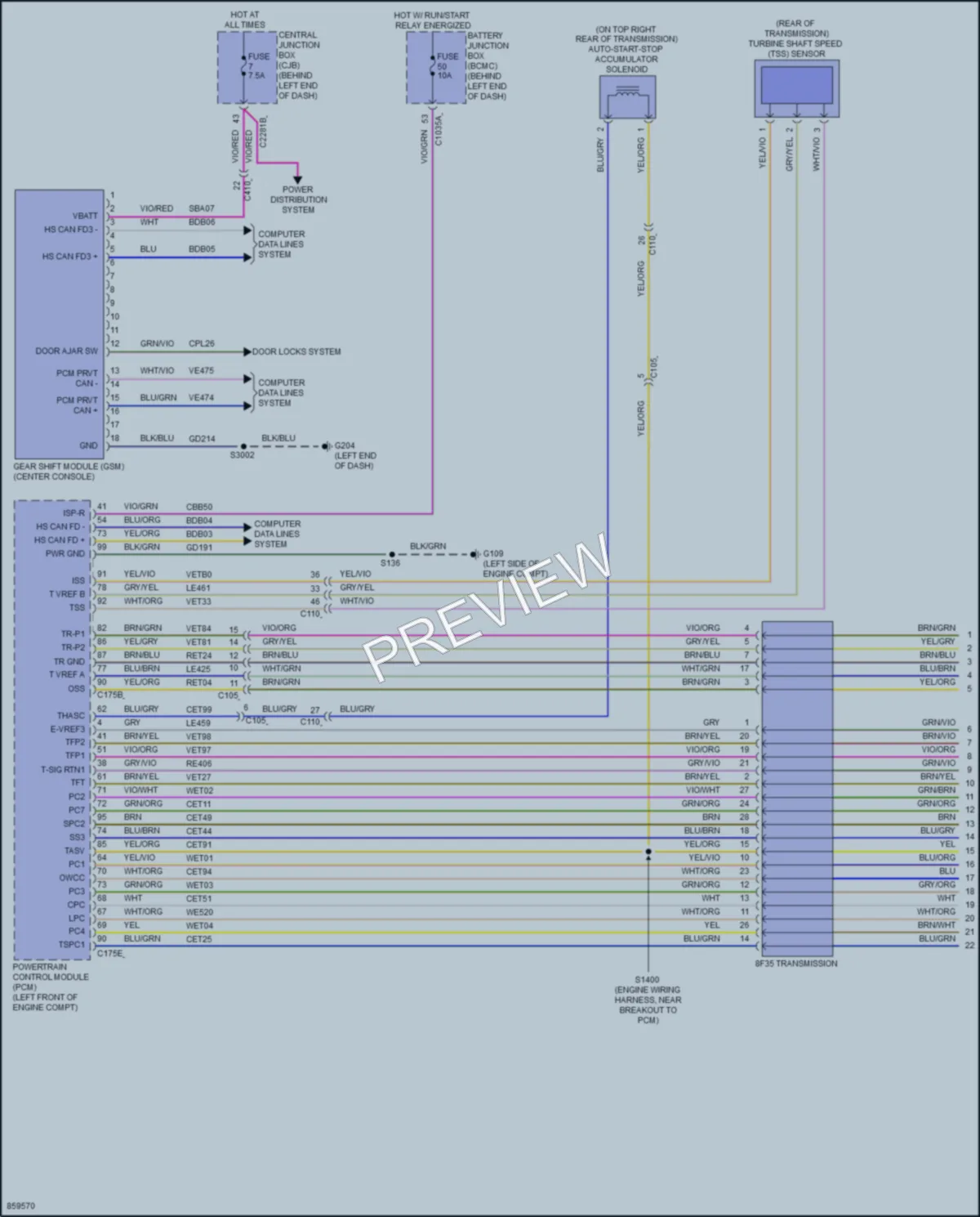 2024 Lincoln NautilusHybrid Transmission wiring diagram preview