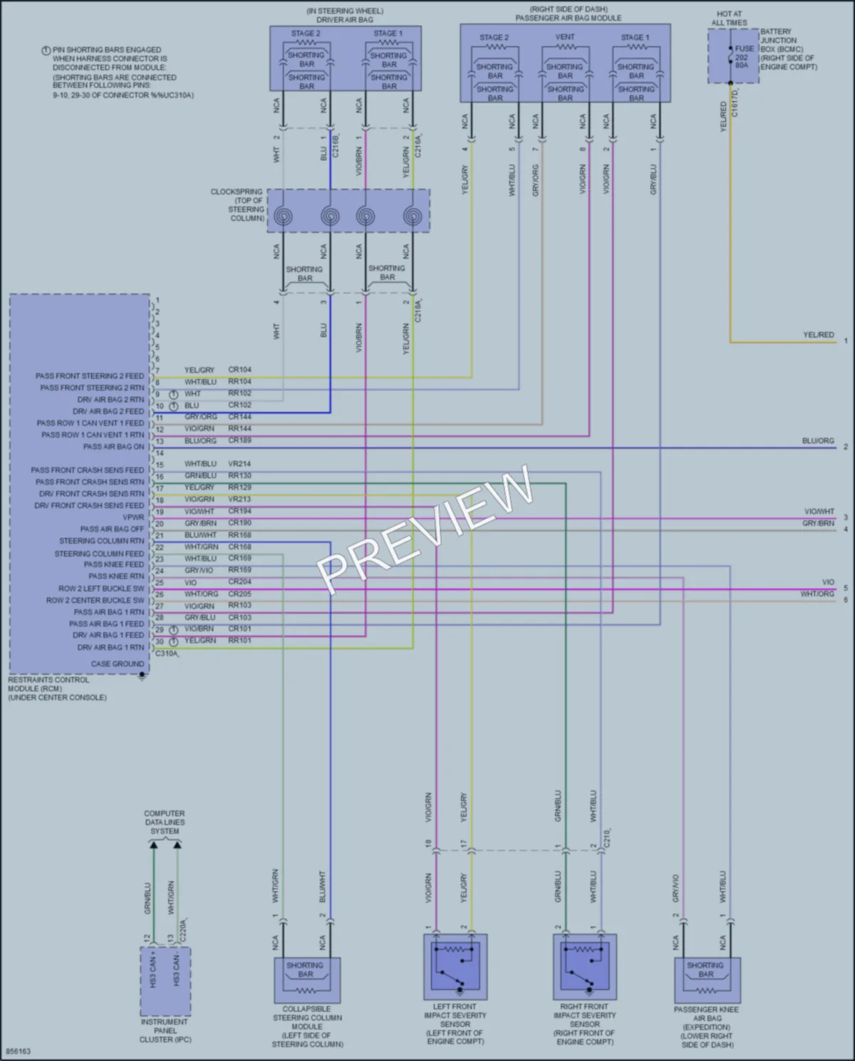 2024 Lincoln Navigator Supplemental Restraints wiring diagram preview