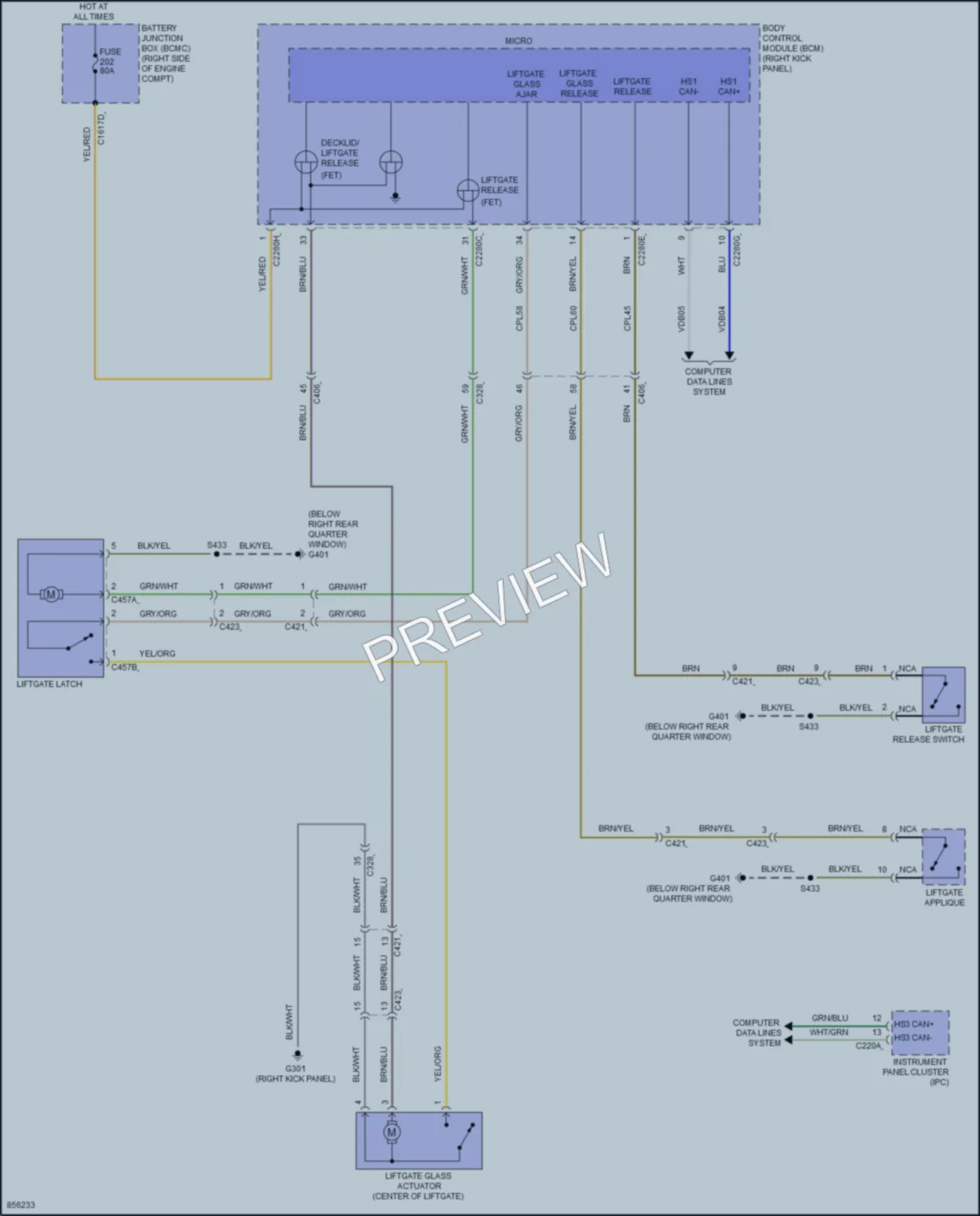 2024 Lincoln Navigator Trunk Tailgate Fuel Door wiring diagram preview