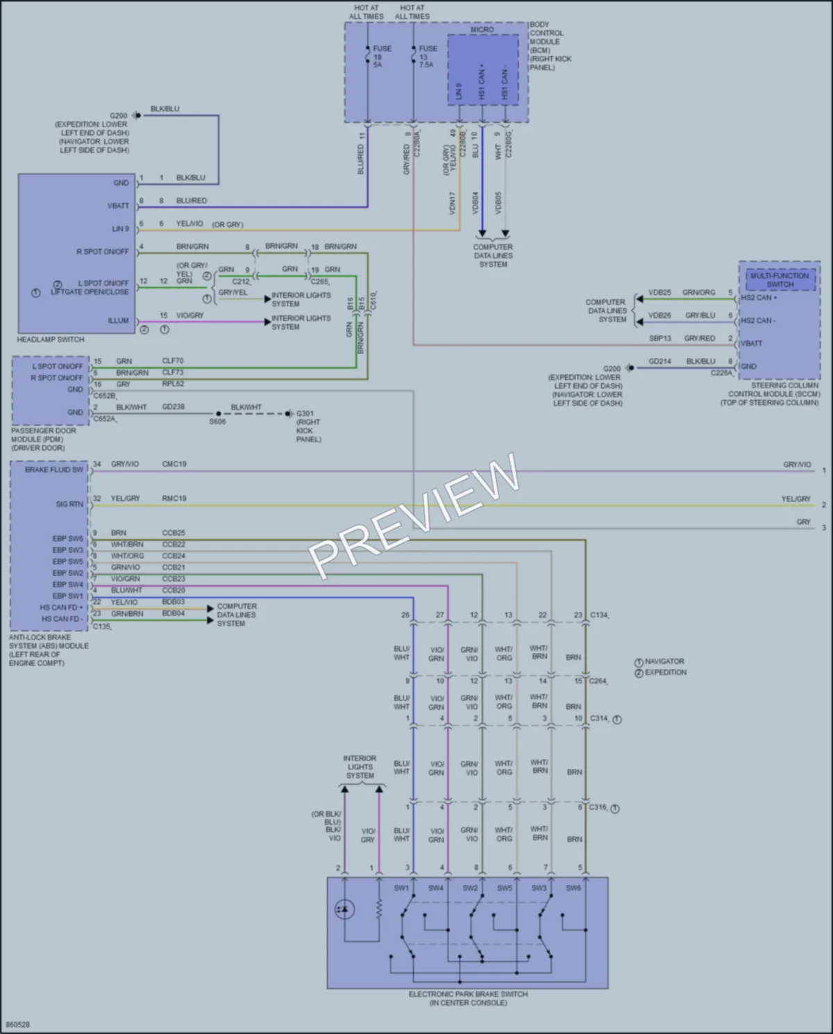 2024 Lincoln Navigator Warning Systems wiring diagram preview