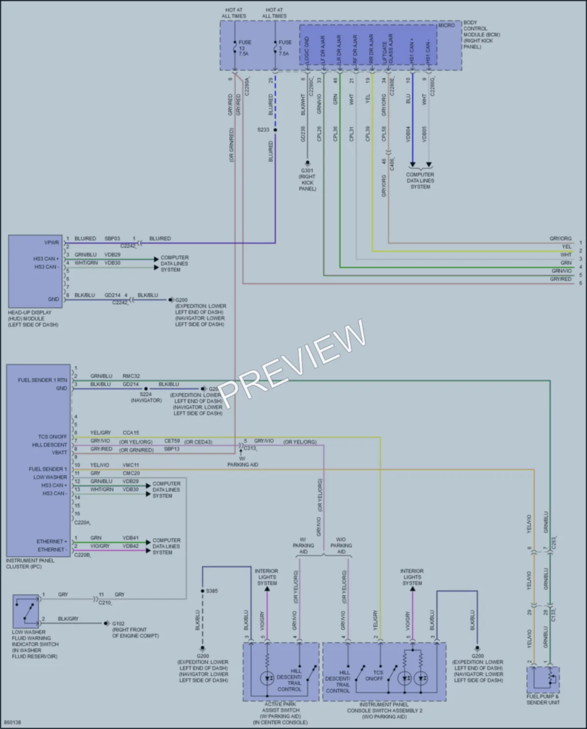 2024 Lincoln NavigatorL Instrument Cluster wiring diagram preview