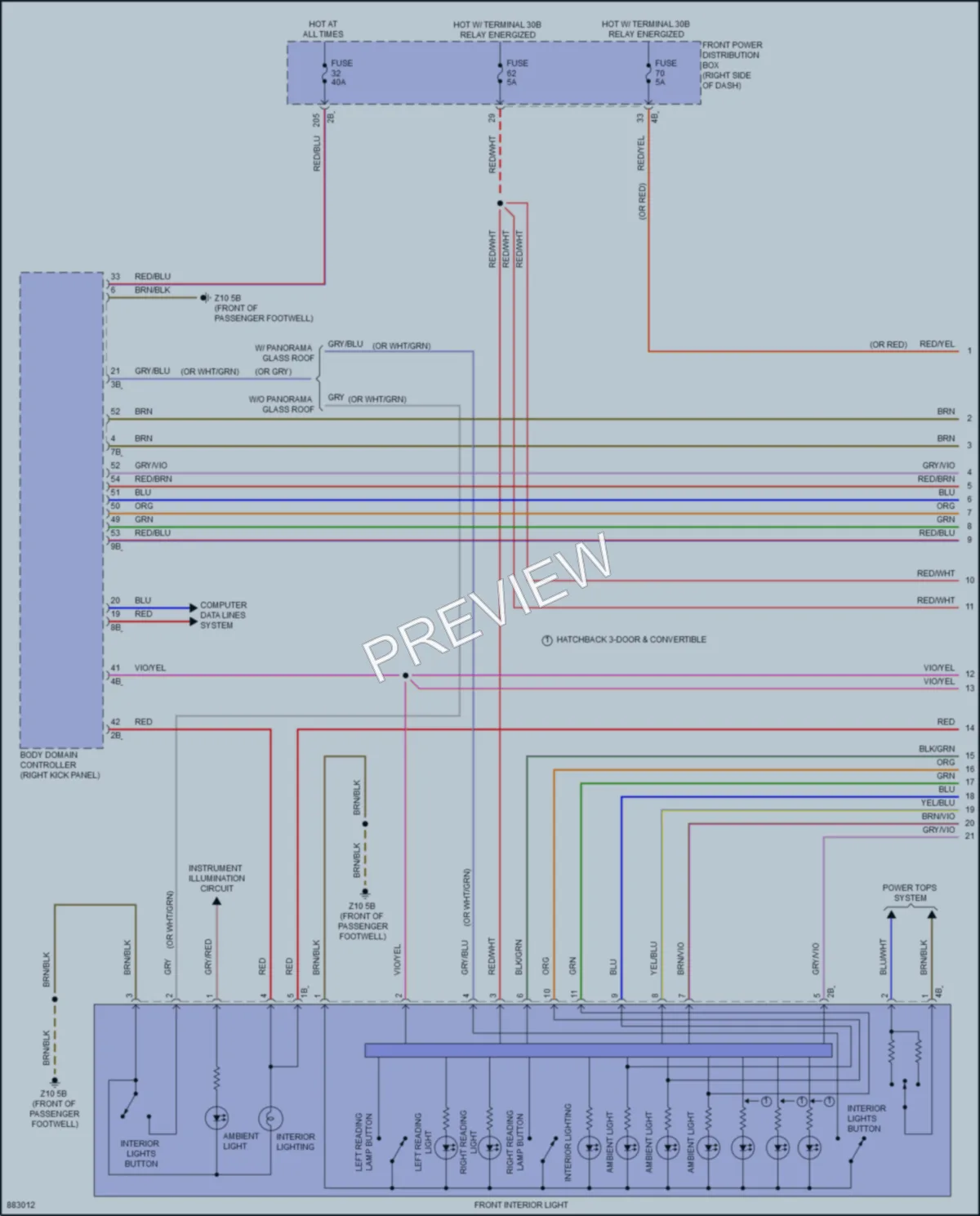 2024 MINI Cooper Interior Lights wiring diagram preview
