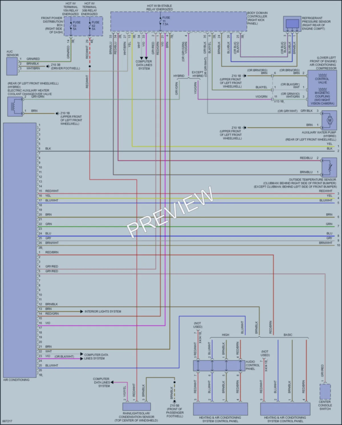 2024 MINI CooperClubman Air Conditioning wiring diagram preview