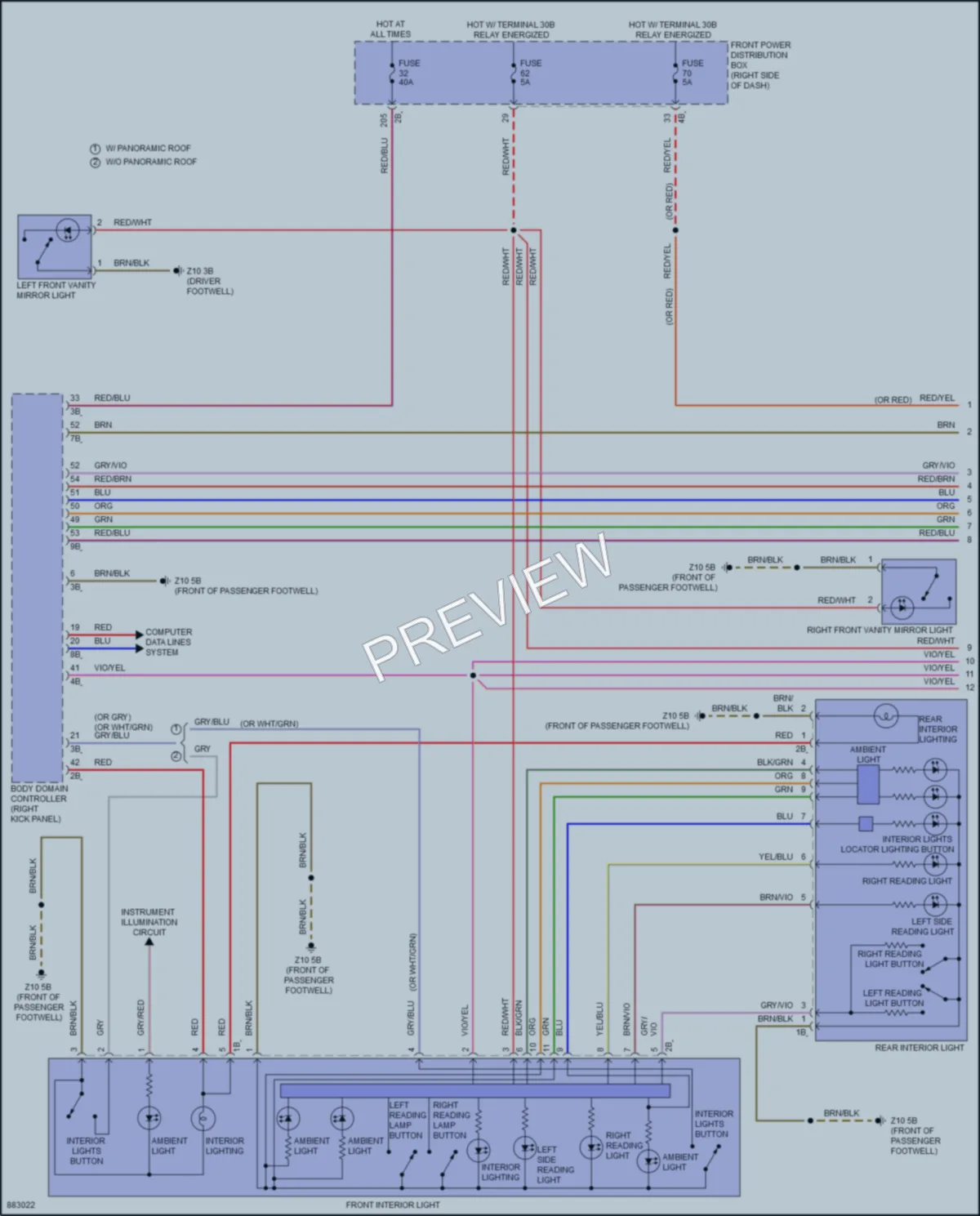 2024 MINI CooperClubman Interior Lights wiring diagram preview