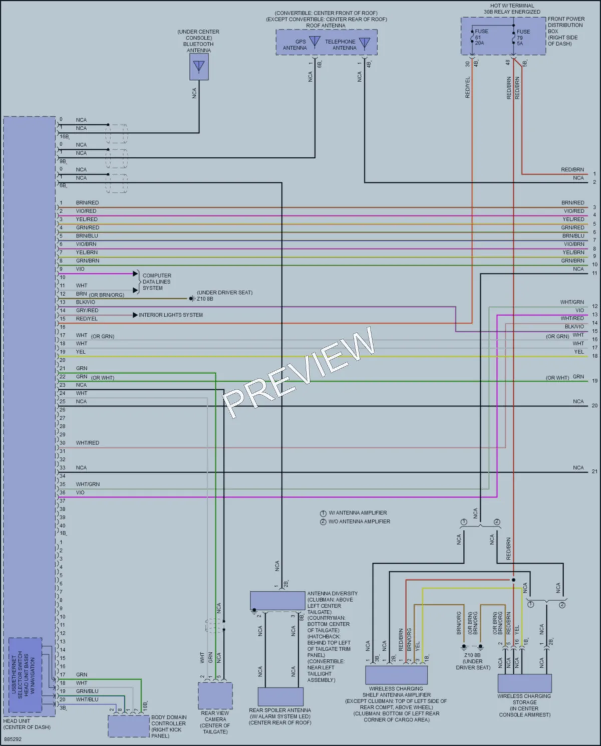 2024 MINI CooperCountryman Radio wiring diagram preview