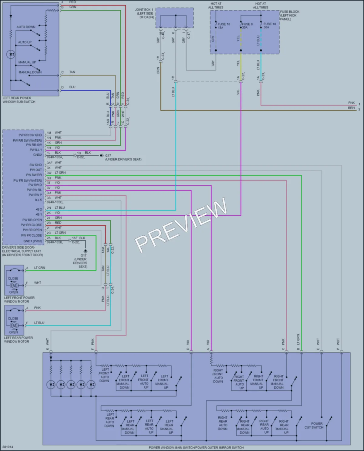 2024 Mazda 3 Power Windows wiring diagram preview