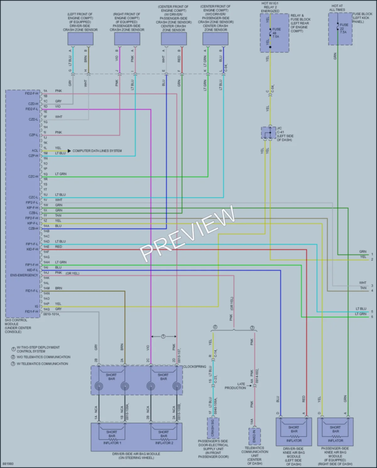 2024 Mazda 3 Supplemental Restraints wiring diagram preview