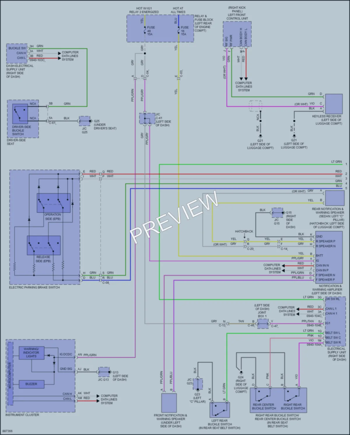 2024 Mazda 3 Warning Systems wiring diagram preview
