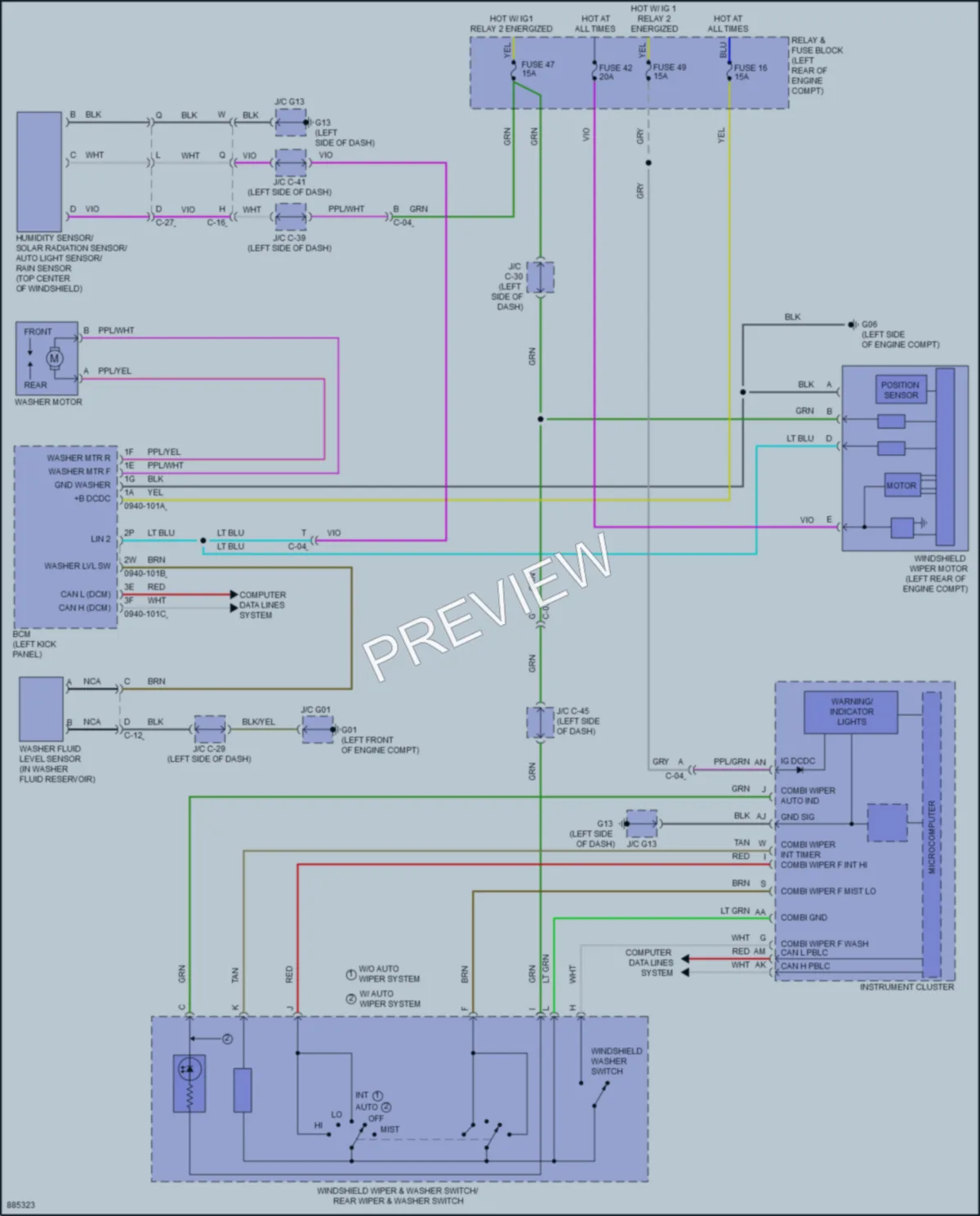 2024 Mazda 3 Wiper Washer wiring diagram preview