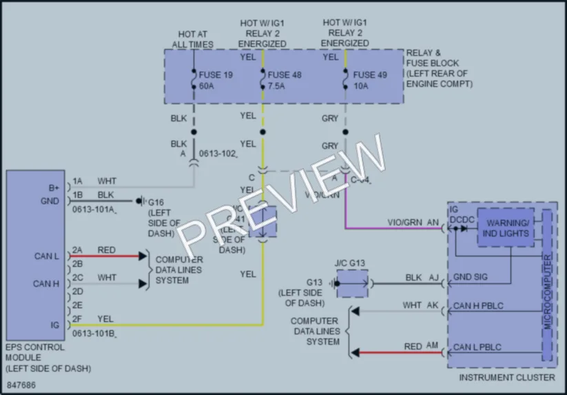 2024 Mazda CX30 Electronic Power Steering wiring diagram preview