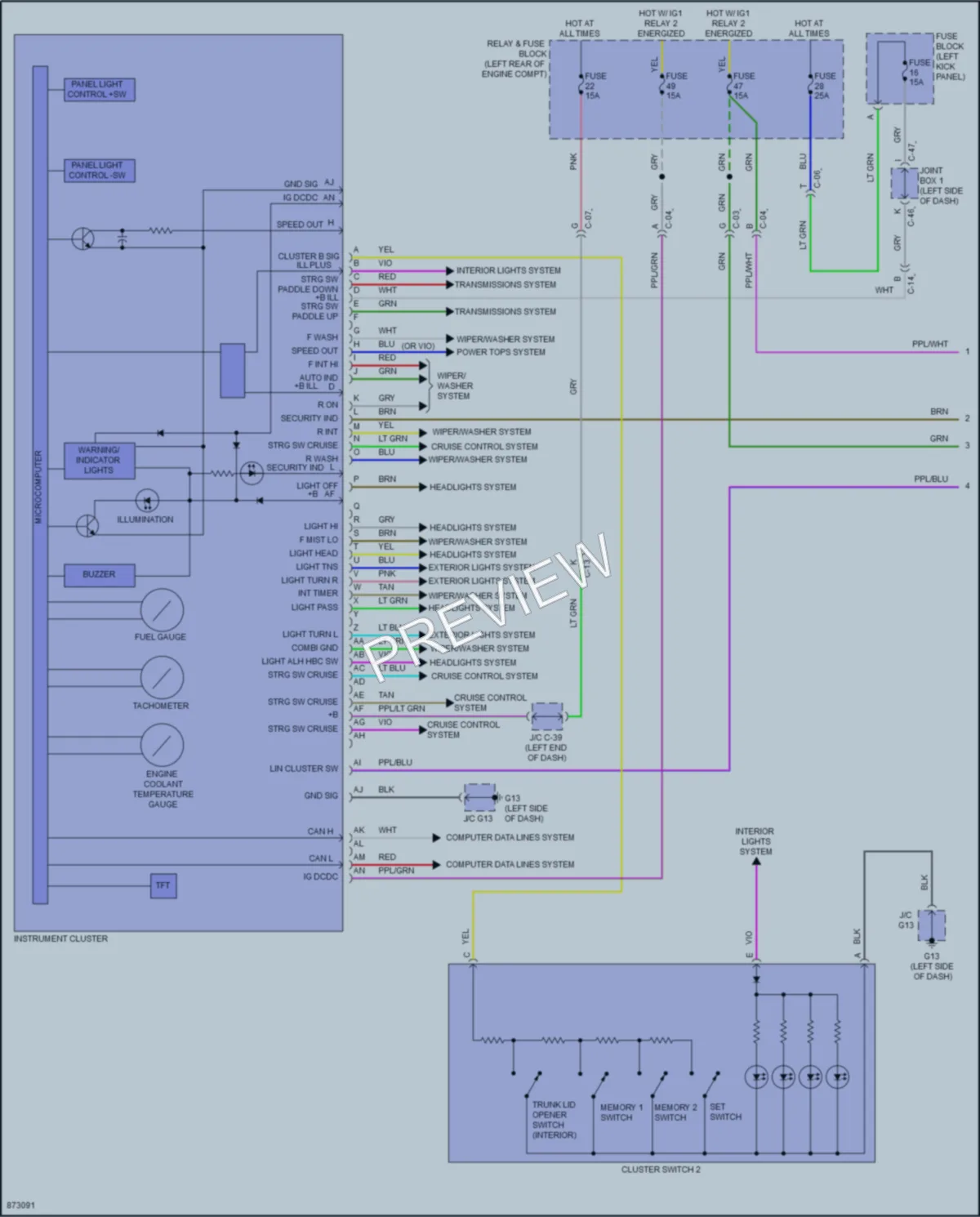2024 Mazda CX30 Instrument Cluster wiring diagram preview