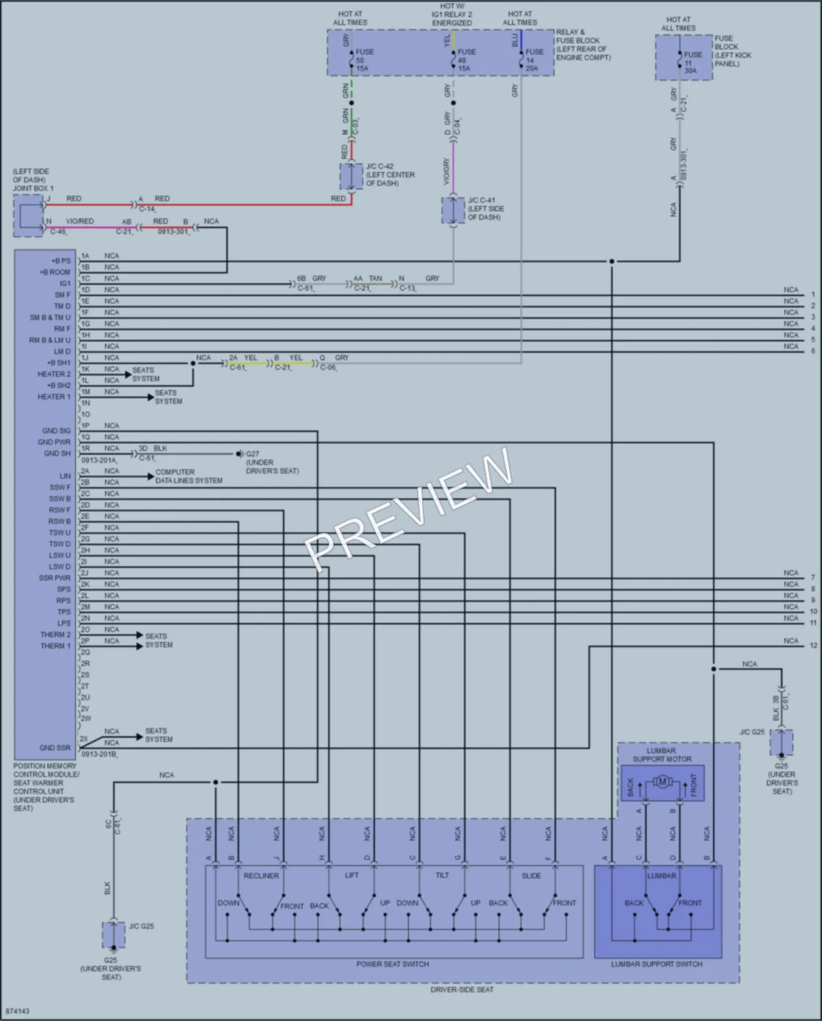 2024 Mazda CX30 Memory Systems wiring diagram preview