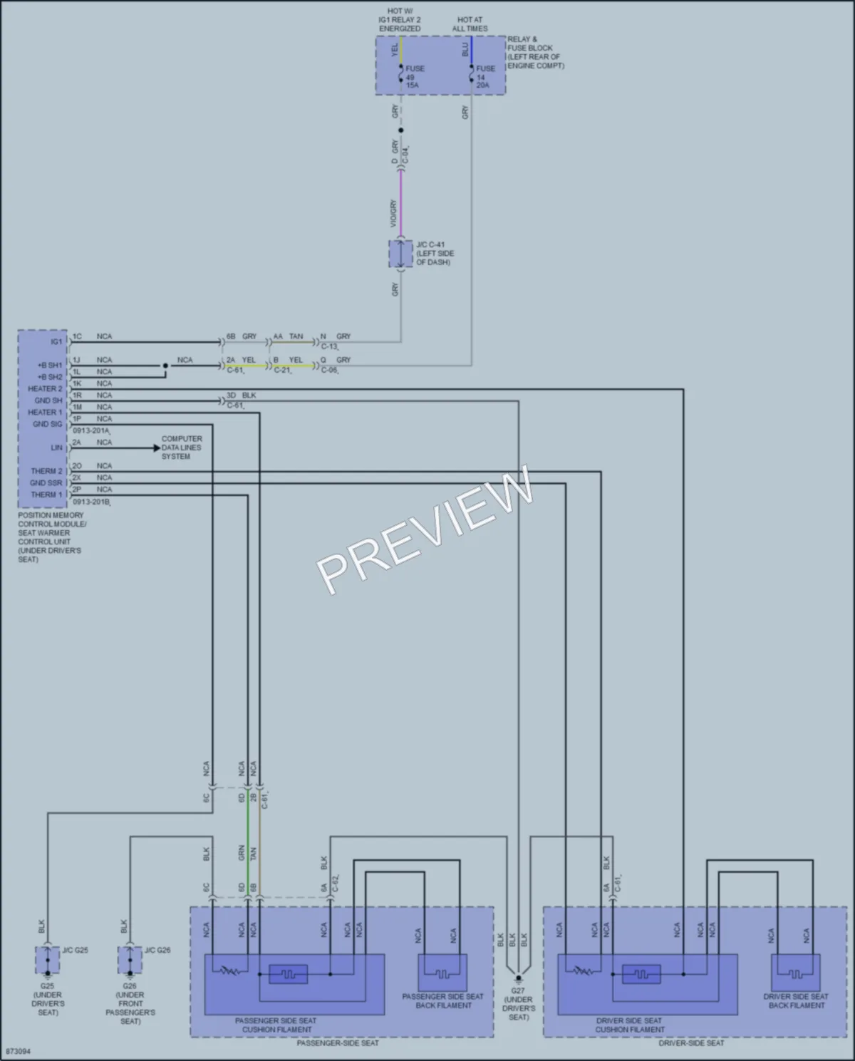 2024 Mazda CX30 Power Seats wiring diagram preview