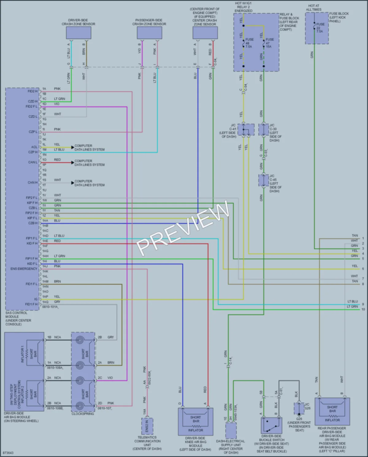2024 Mazda CX30 Supplemental Restraints wiring diagram preview
