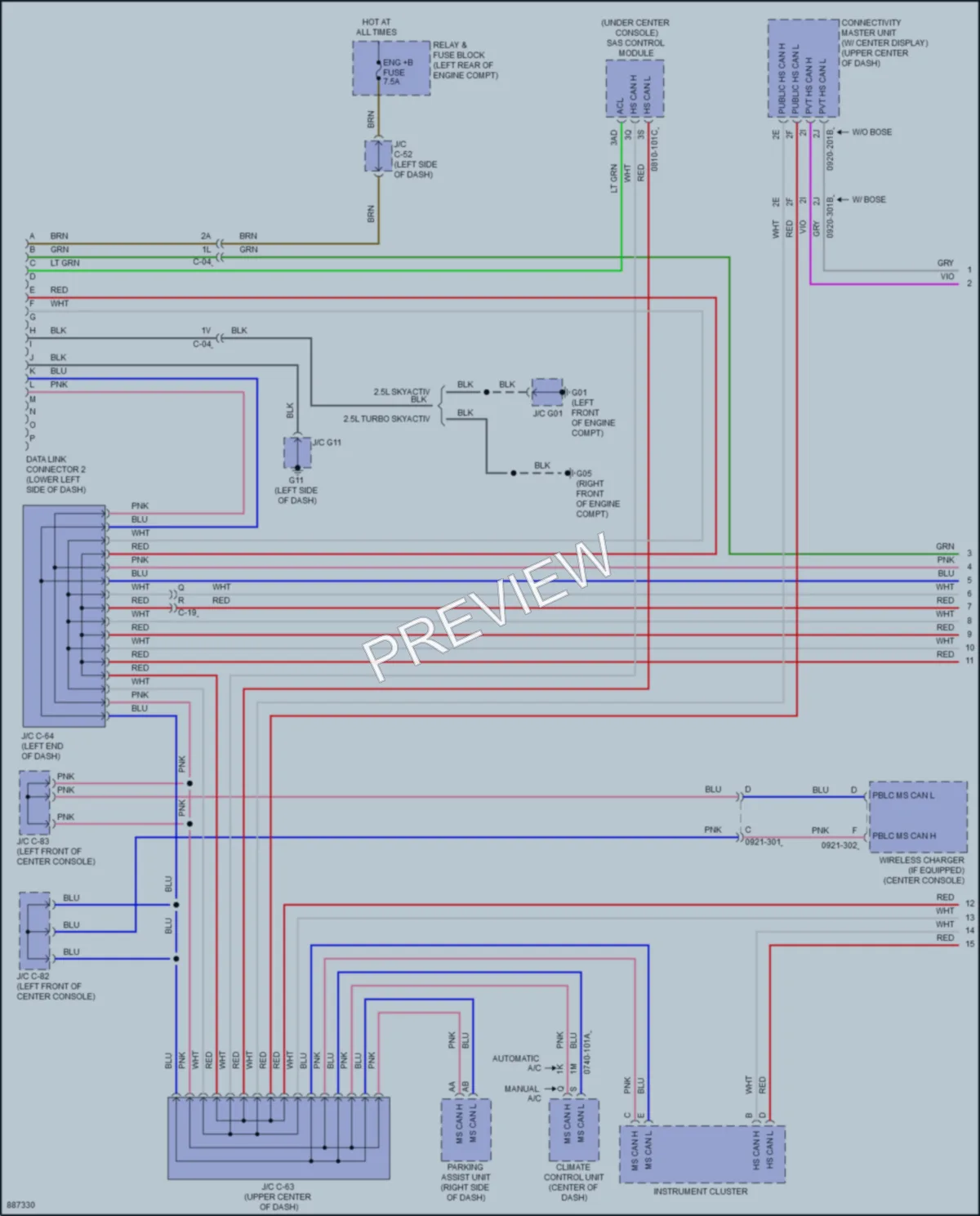 2024 Mazda CX5 Computer Data Lines wiring diagram preview
