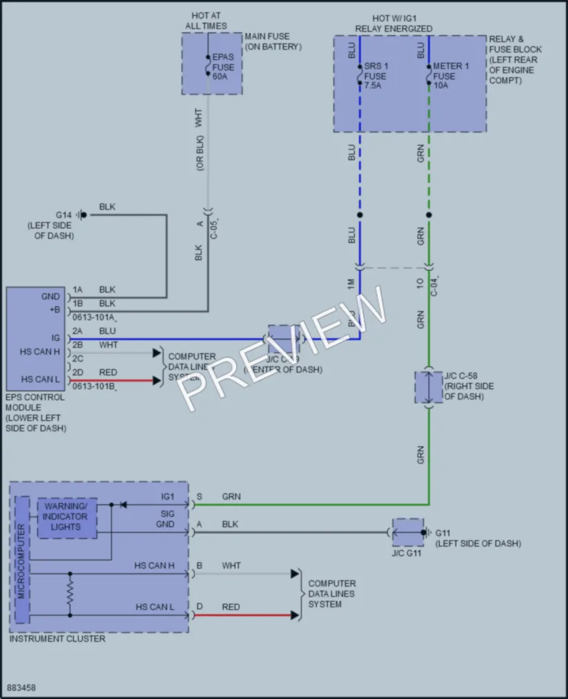 2024 Mazda CX5 Electronic Power Steering wiring diagram preview