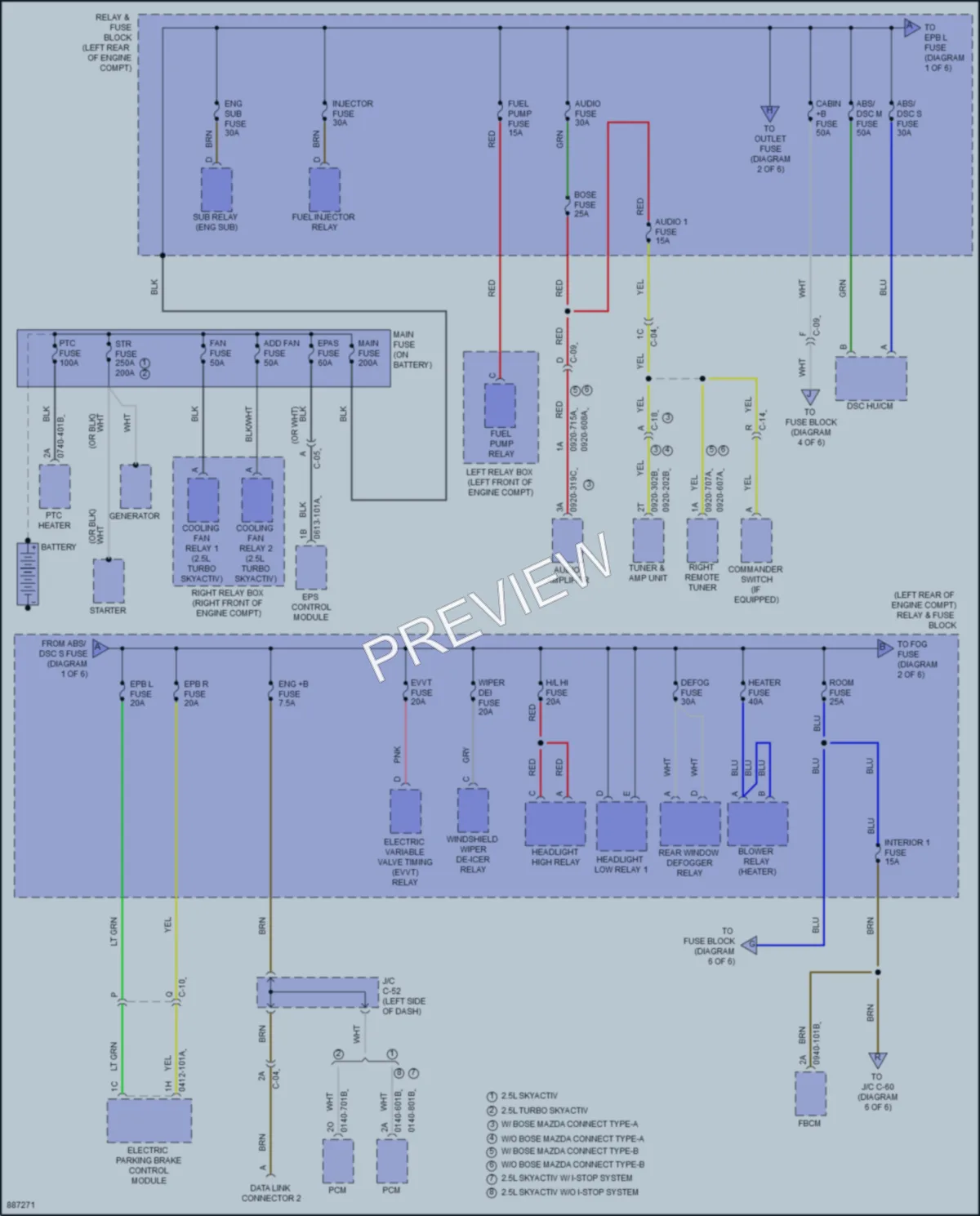 2024 Mazda CX5 Power Distribution wiring diagram preview