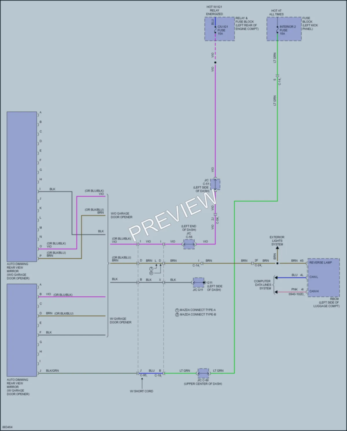 2024 Mazda CX5 Power Mirrors wiring diagram preview