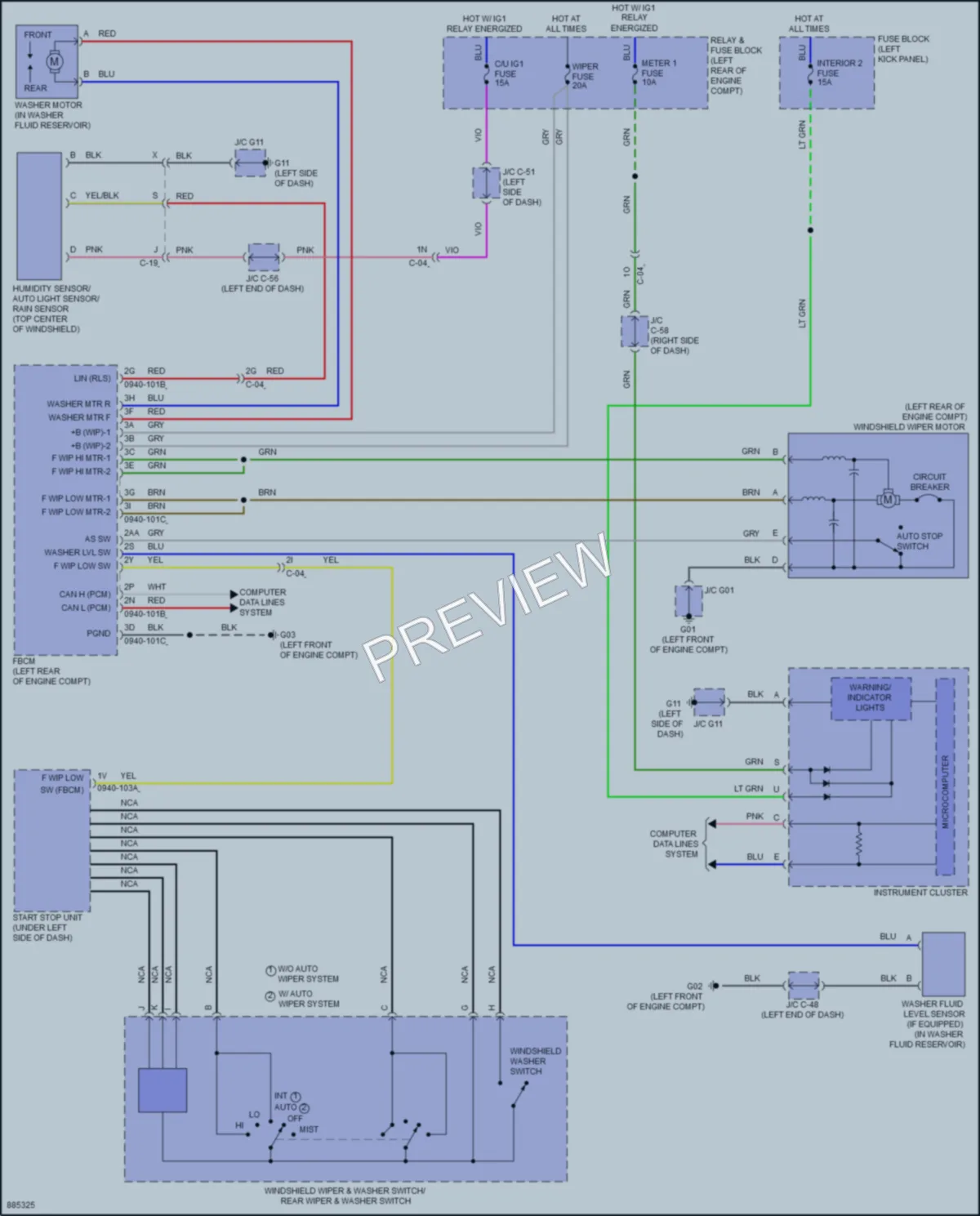 2024 Mazda CX5 Wiper Washer wiring diagram preview
