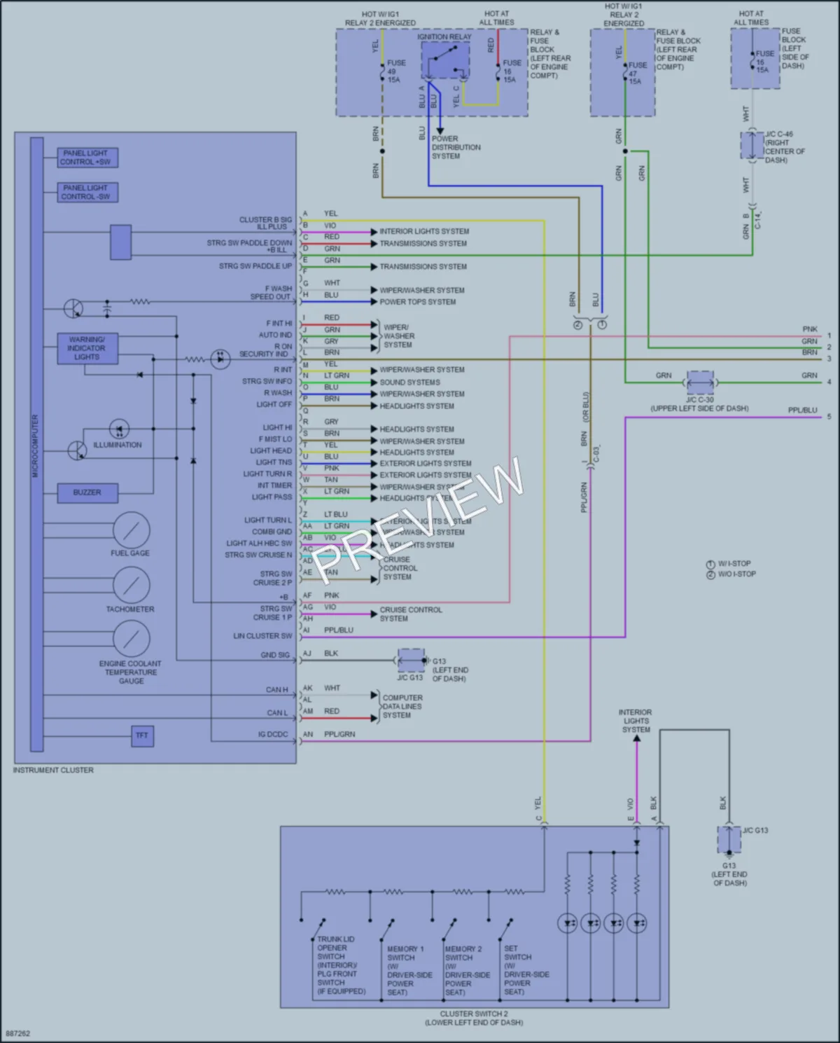 2024 Mazda CX50 Instrument Cluster wiring diagram preview