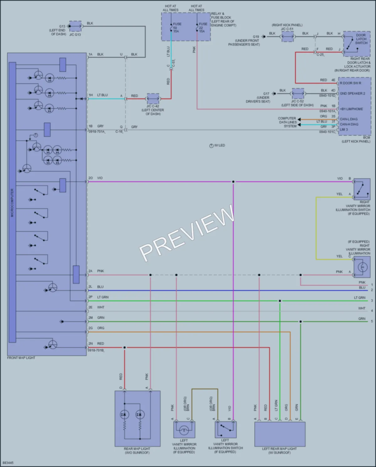 2024 Mazda CX50 Interior Lights wiring diagram preview
