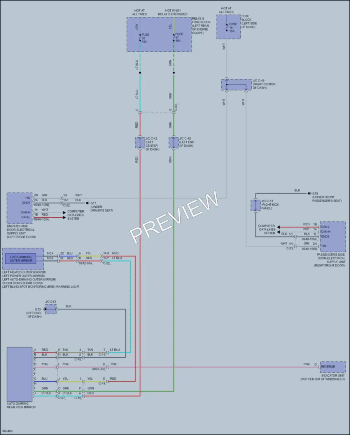 2024 Mazda CX50 Power Mirrors wiring diagram preview
