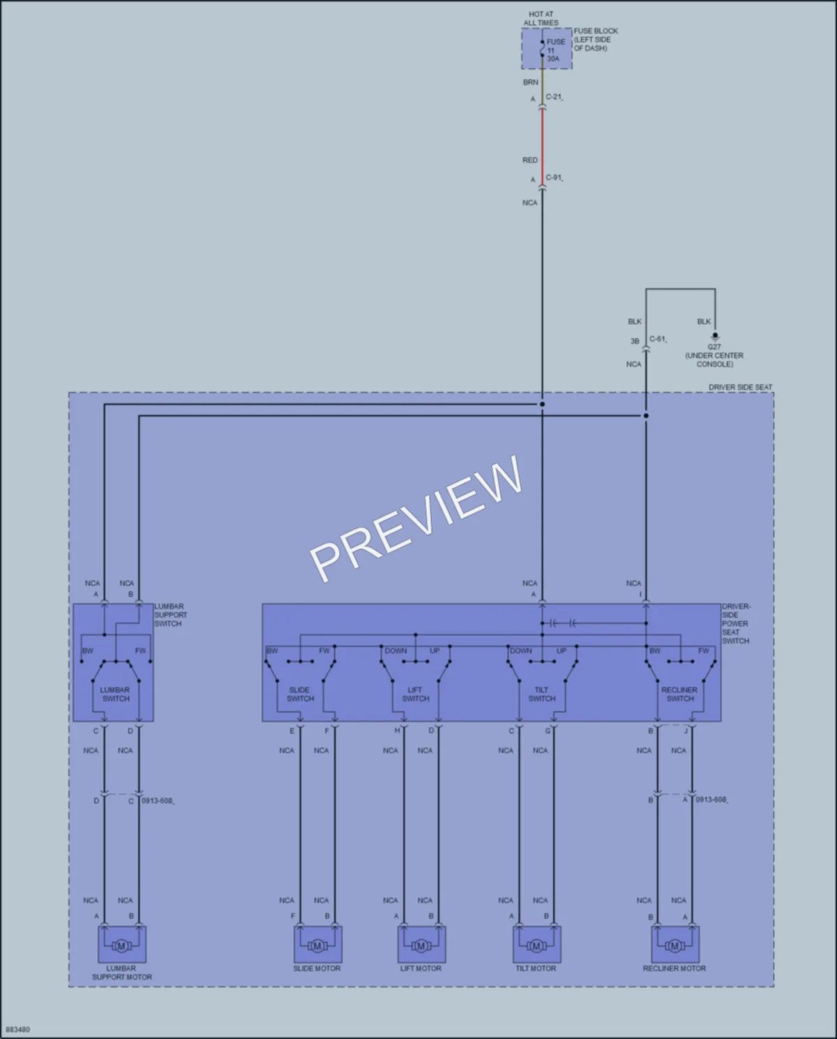2024 Mazda CX50 Power Seats wiring diagram preview