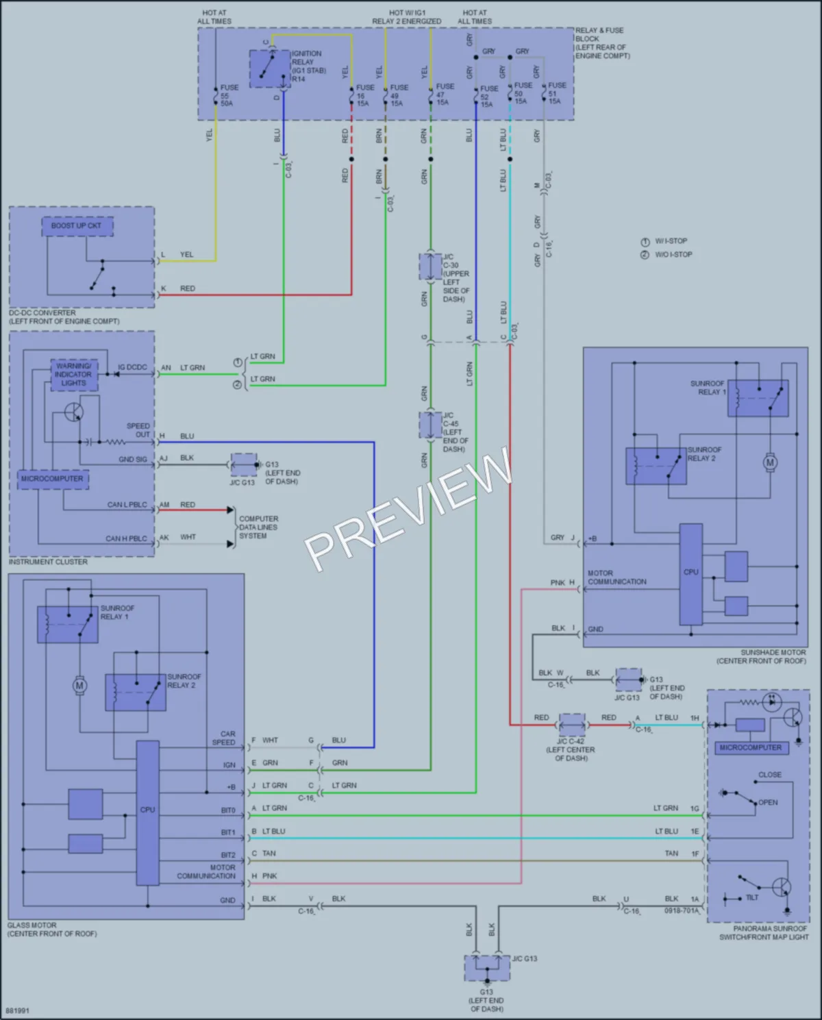 2024 Mazda CX50 Power Top Sunroof wiring diagram preview