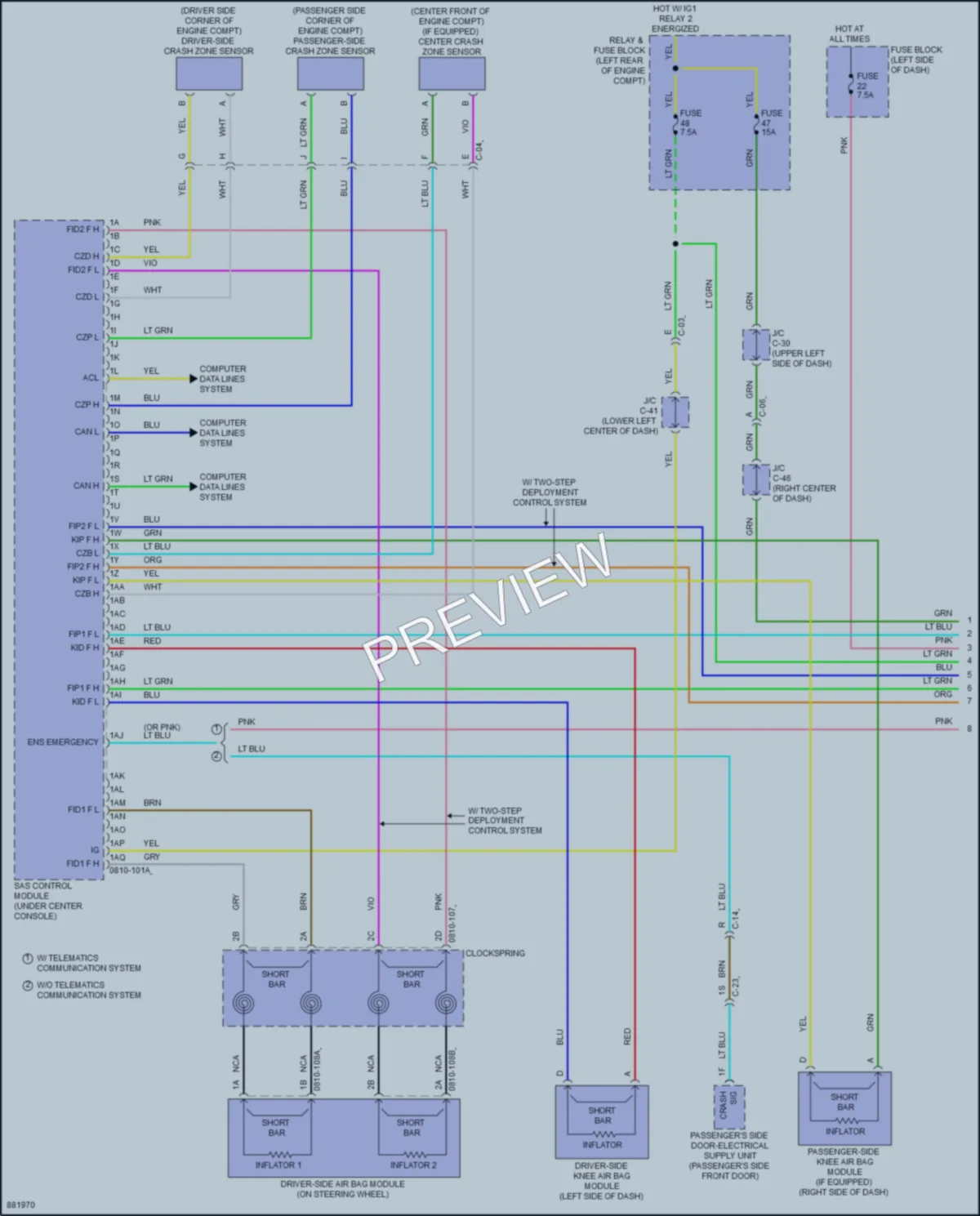 2024 Mazda CX50 Supplemental Restraints wiring diagram preview