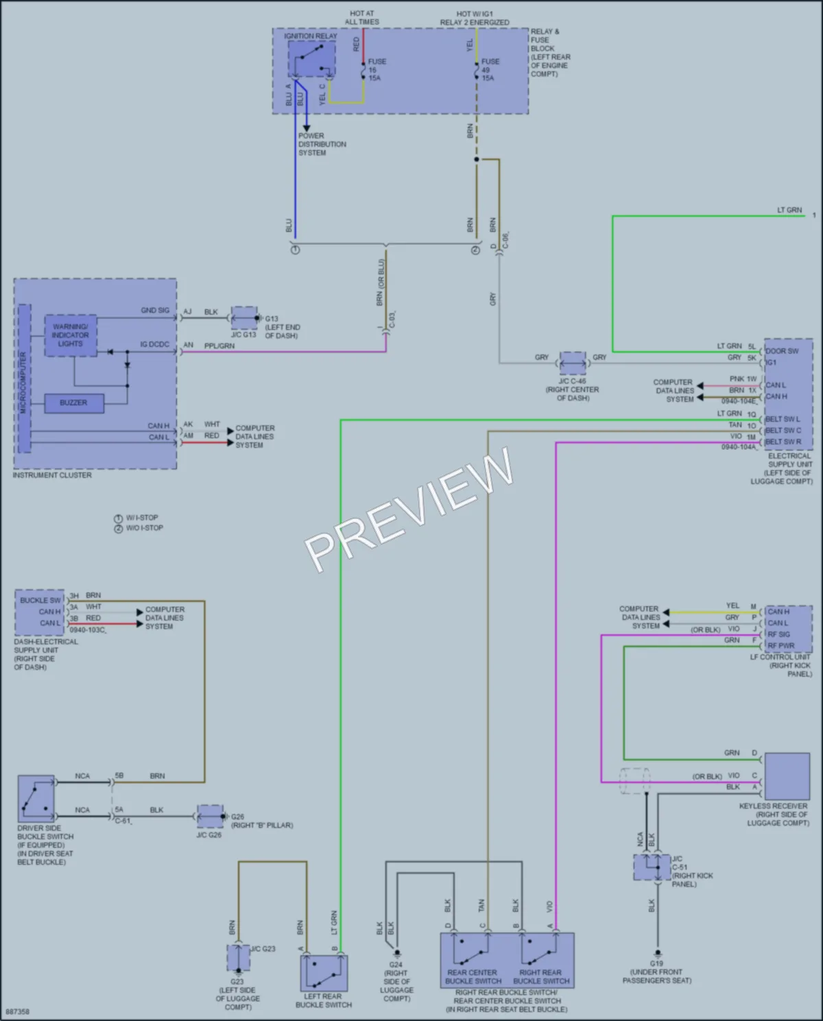 2024 Mazda CX50 Warning Systems wiring diagram preview