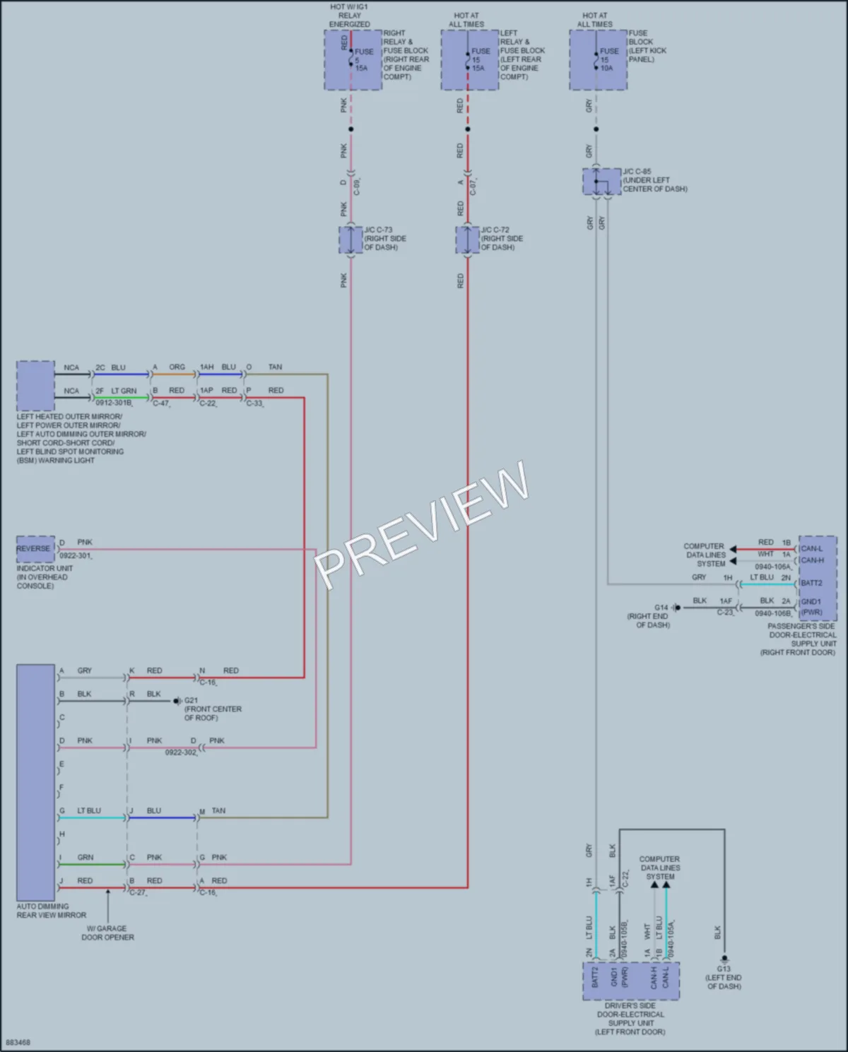 2024 Mazda CX90 Power Mirrors wiring diagram preview