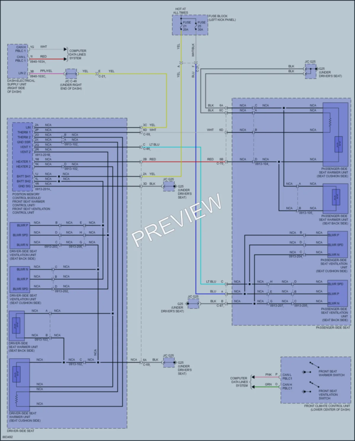 2024 Mazda CX90 Power Seats wiring diagram preview