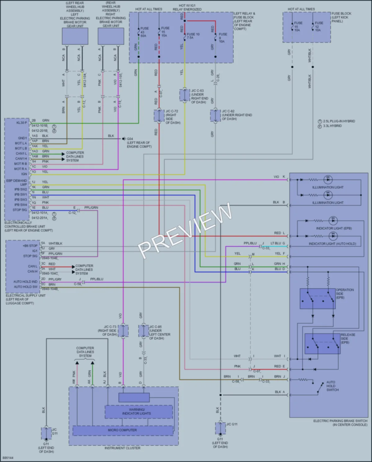 2024 Mazda CX90 Shift Interlock wiring diagram preview