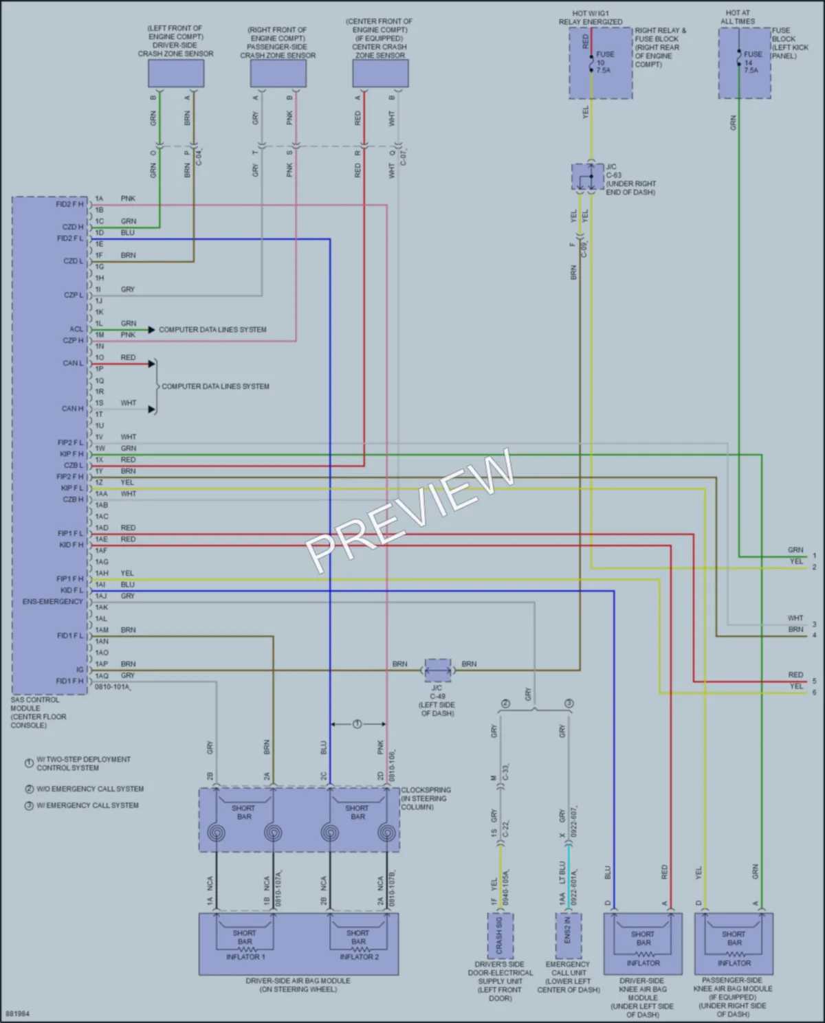 2024 Mazda CX90 Supplemental Restraints wiring diagram preview