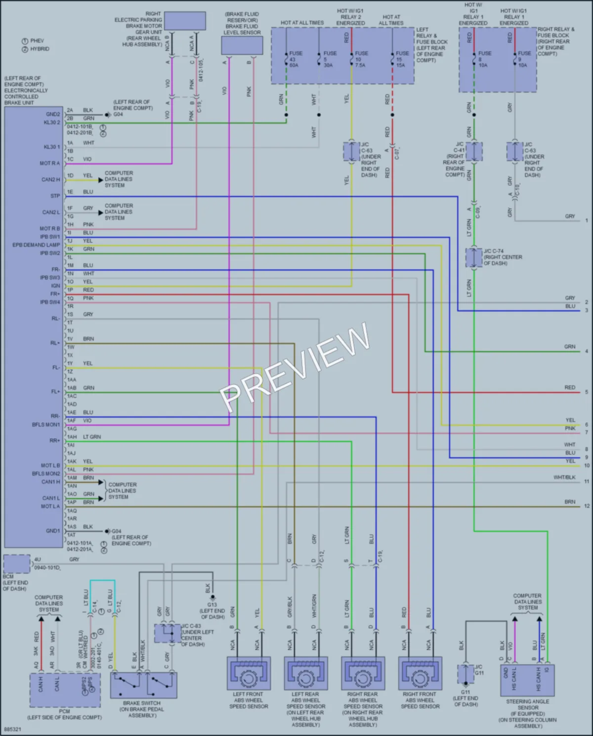 2024 Mazda CX90PlugIn Anti Lock Brakes wiring diagram preview