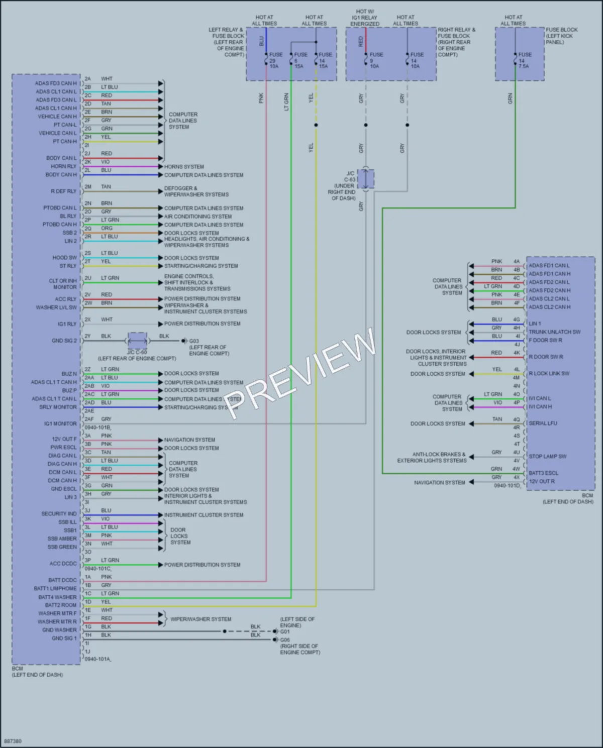 2024 Mazda CX90PlugIn Body Control Modules wiring diagram preview